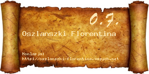 Oszlanszki Florentina névjegykártya